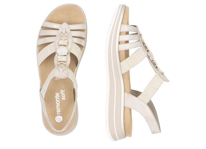 Remonte sandaal met bandjes en metalen decoratie 