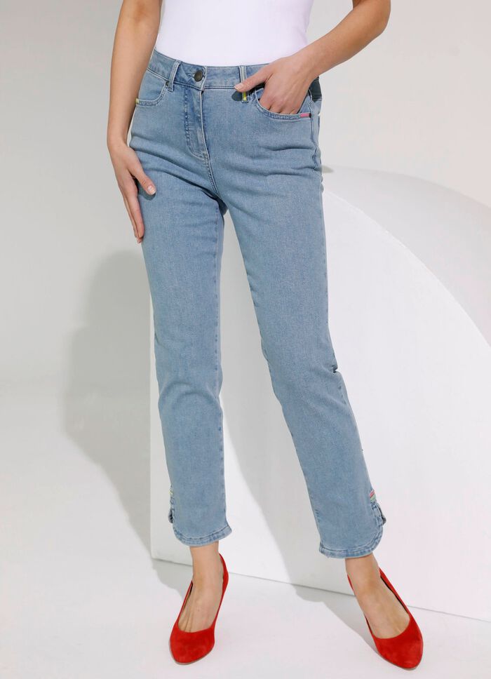 Enkellange jeans in 5-pocketmodel 