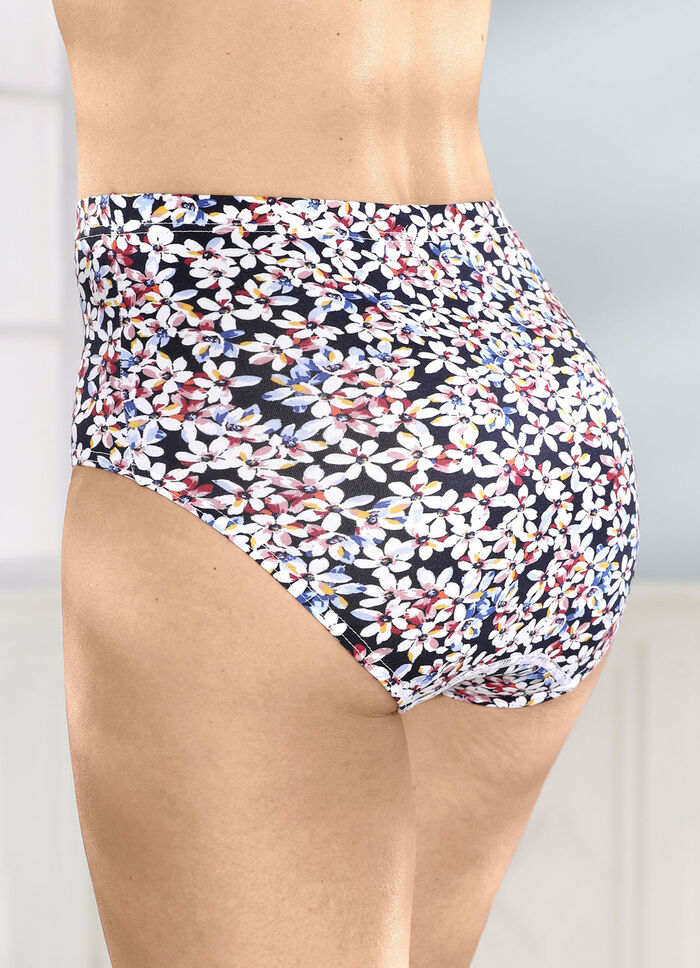 Set van vier slips met een schitterend gekleurd bloemdessin 