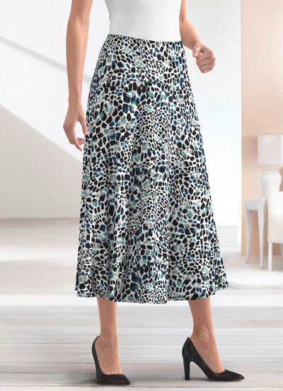 Rok met schitterende kleurenprint 