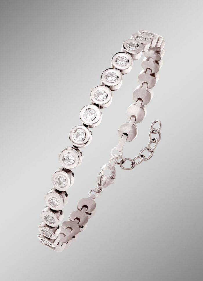Titanium armband met synthetische zirkonia 