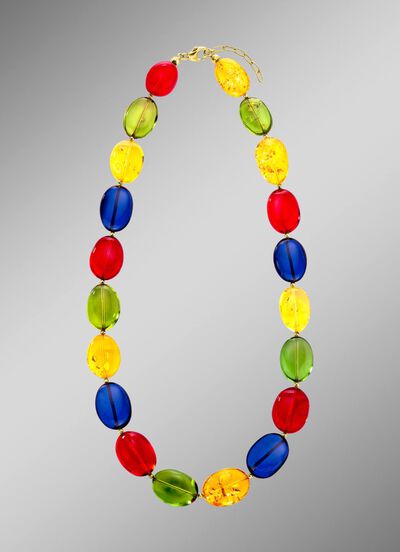 Halsketting met echte barnsteen in meerdere kleuren 