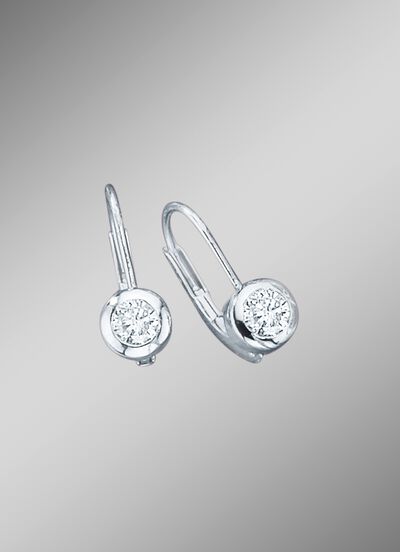 Solitaire-oorbellen met briljanten 
