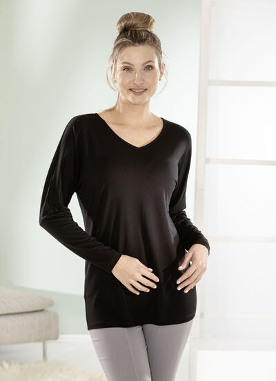 Shirt met lange vleermuismouwen 