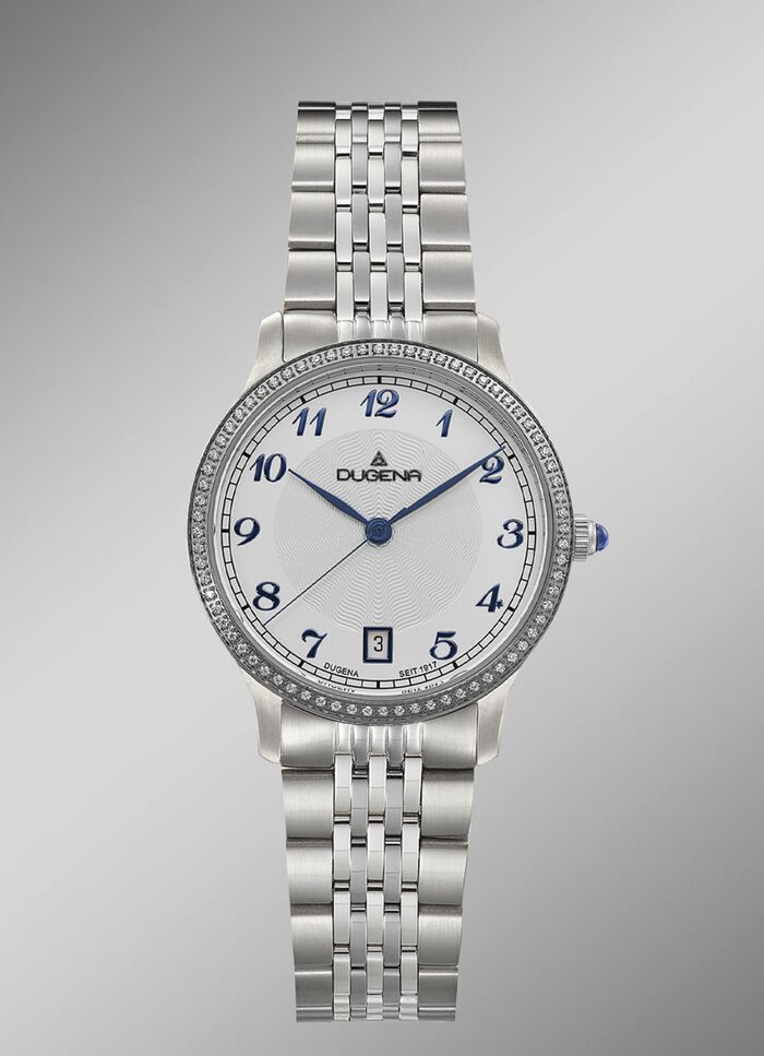 Dugena quartz dameshorloge met roestvrijstalen bandkast 