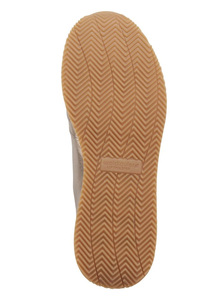 Sneakers met veters van generfd nappaleer BRONS