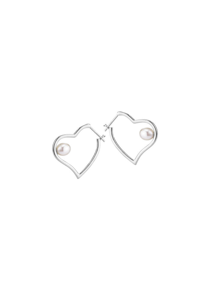 Oorringen met hartje zilver 925/- 