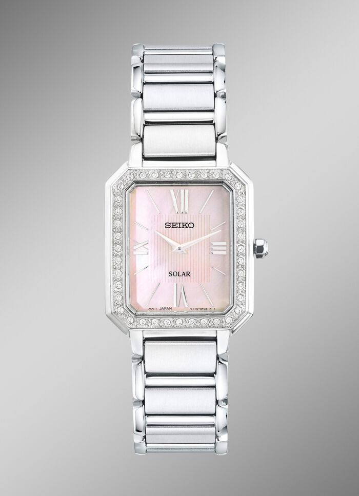 Solar dameshorloge met Swarovski-kristallen 