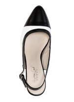 Andrea Conti, chique dames slingpumps, met elastische band SCHWARZ-WEISS