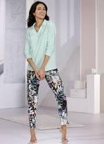 Pyjama met omgeslagen kraag en inkjetprint 