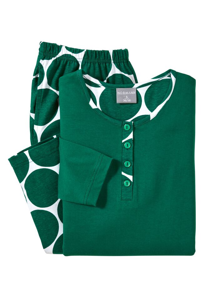 Tweepak pyjama's met knoopsluiting, lange broek en zakken 