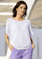 Trui in een kruisgebreid dessin WIT