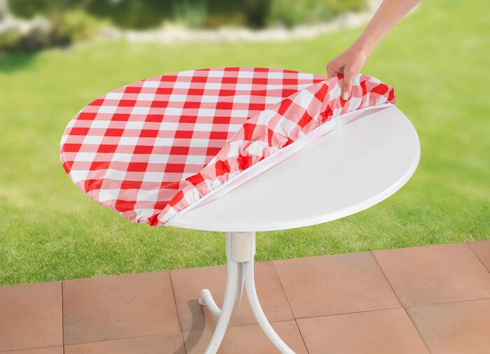 Uitgerekt tafelkleed ROOD-WIT