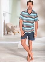 Set van twee shortys in een gestreept ontwerp met een V-hals 