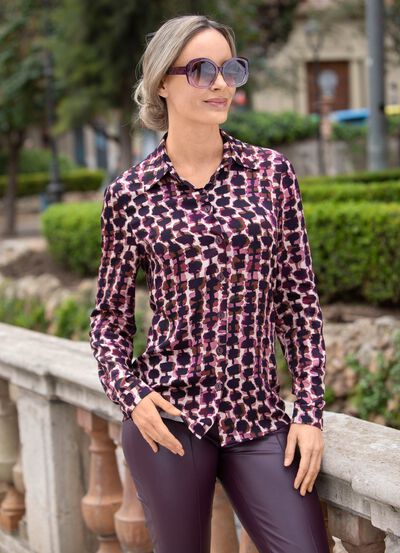 Blouse met overhemdkraag 