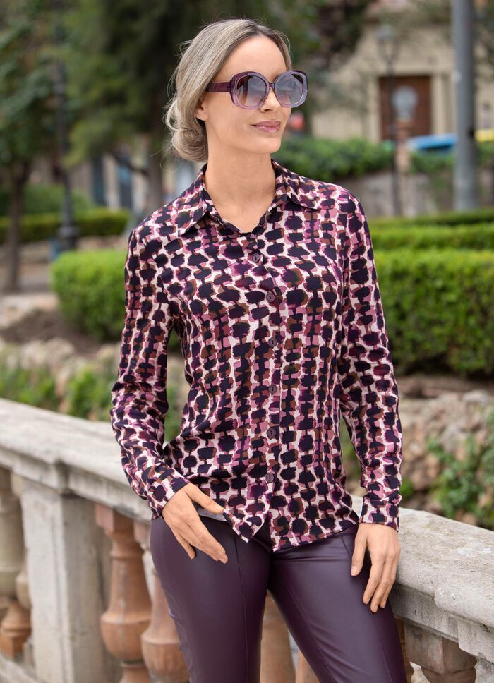 Blouse met overhemdkraag 