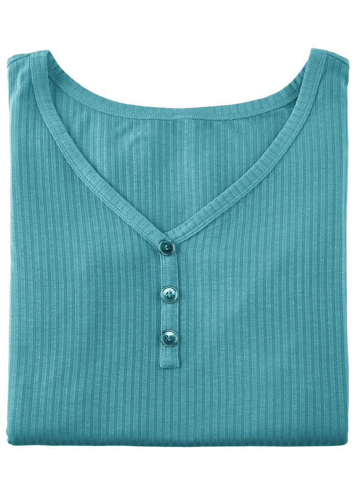 Laurina tanktop met decoratieve knoopsluiting PETROL