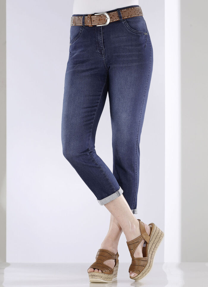 Jeans met push-up effect DONKERBLAUW