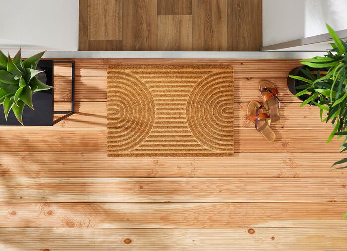 Kokosnoot deurmat gemaakt van echte kokosvezels 