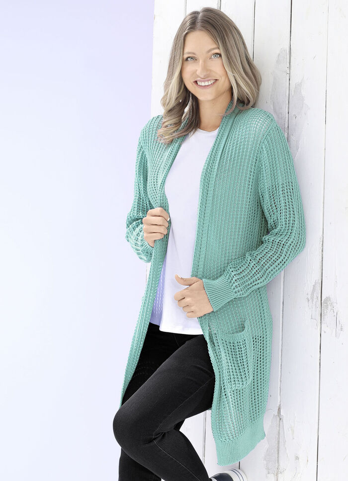 Lang vest in stretchy gestreepte look MUNT