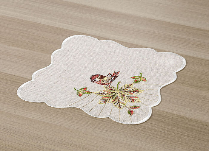 Hoogwaardige tafel- en kamerdecoratie in linnenlook NATUR-BUNT