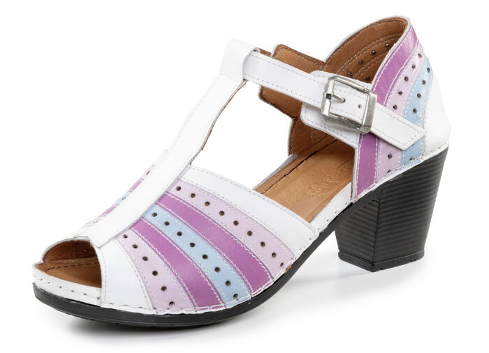 Gemini sandaal met bandjes en decoratieve perforaties WEISS-BUNT