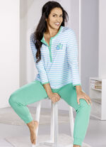Twee-pack pyjama's met knoopsluiting en geplaatste print 