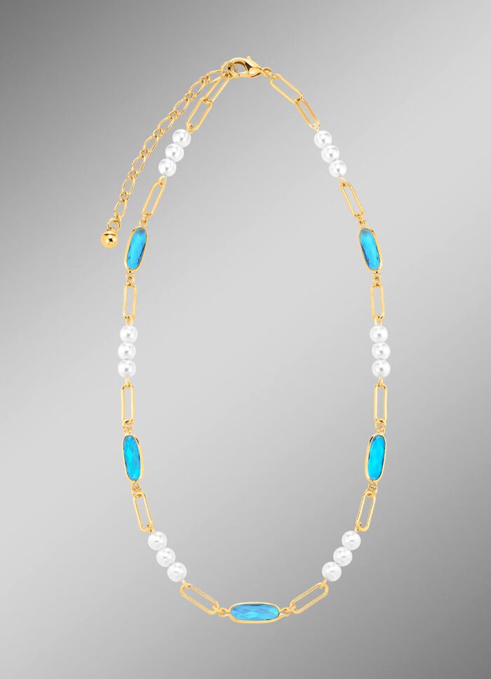 Sieradenset, 3-delig, van messing met kristalstenen 