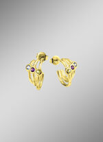 Oorknopjes met blauwe topaas, amethist en peridoot 