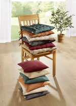 Stoelkussen en kussenhoes in fijn ribfluweel GRIJS