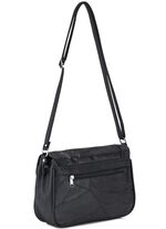 Patchwork tas van nappaleer ZWART