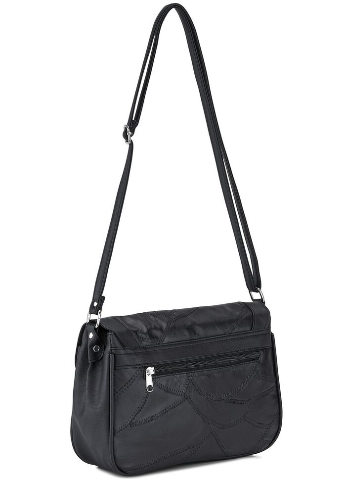 Patchwork tas van nappaleer ZWART