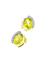 Oorstekers met echte peridoot en synthetische zirkonia 