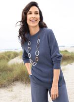 Overhemd met opstaande kraag JEANSBLAUW