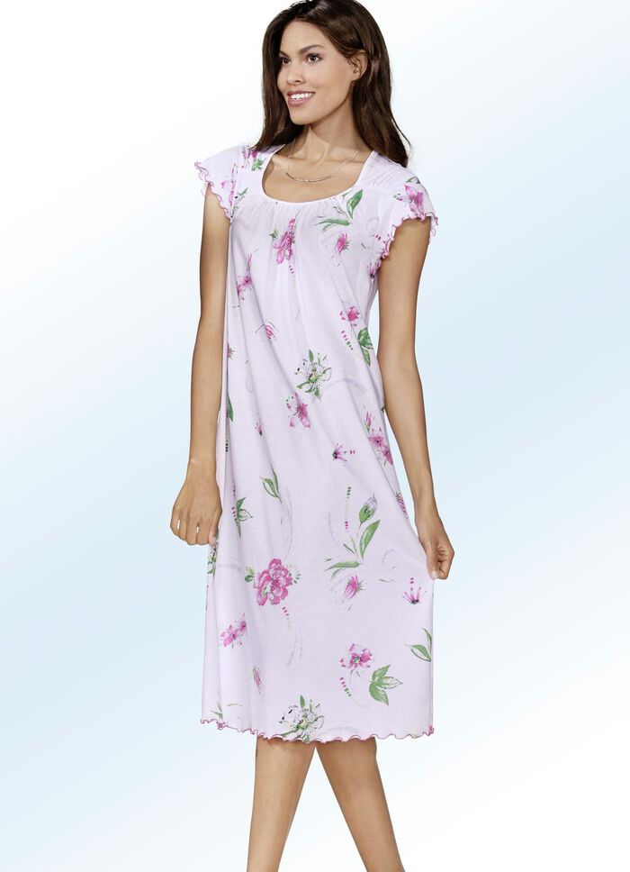 Set van twee nachthemden, korte mouwen met ronde hals 