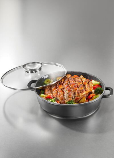 Serveerpan van hoogwaardig gegoten aluminium 