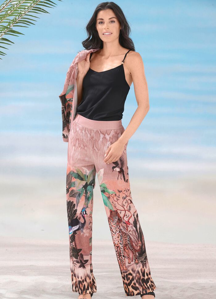 Laurina-broek met briljant kleurenprintontwerp 