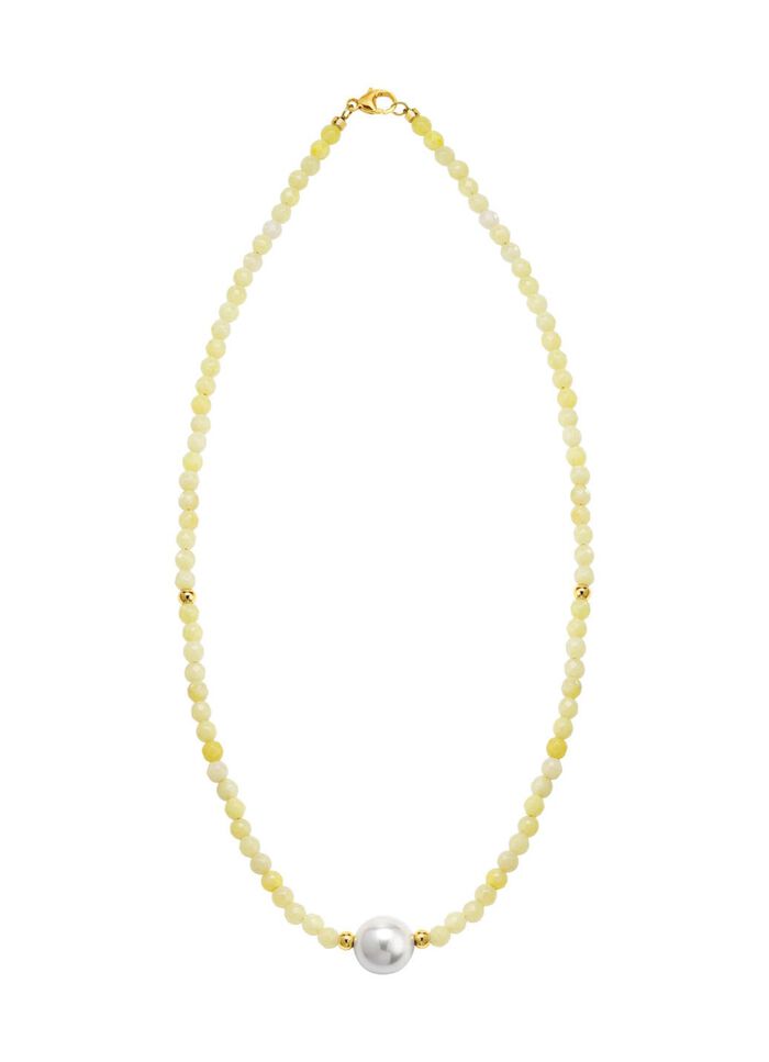 Ketting met parelglans en edelsteenglans 