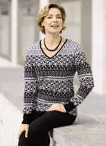 Trui in jacquardmotief ZWART-WIT