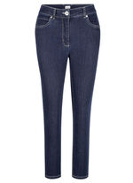 Enkellange jeans in 5-pocketmodel DUNKELBLAU