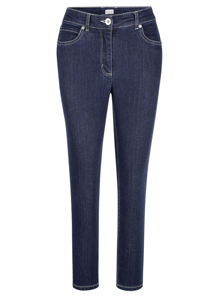 Enkellange jeans in 5-pocketmodel DUNKELBLAU