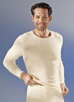 Lange mouwen pulloverjas met angora in ecru 