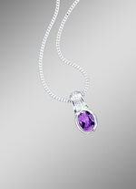 Hanger met echte amethist en synthetische zirkonia 