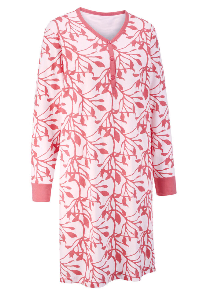 Twee-pack nachthemden tot op de knie met knoopsluiting 