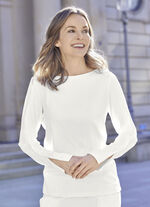 Shirt met split en lange mouwen in 2 kleuren ECRU