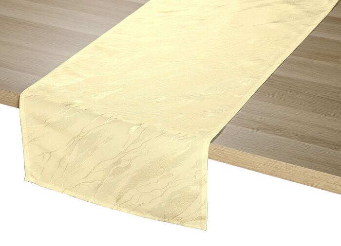 Discreet tafelkleed in marmerlook VANILLE
