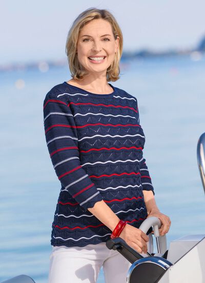 Trui met fijne streepjes 