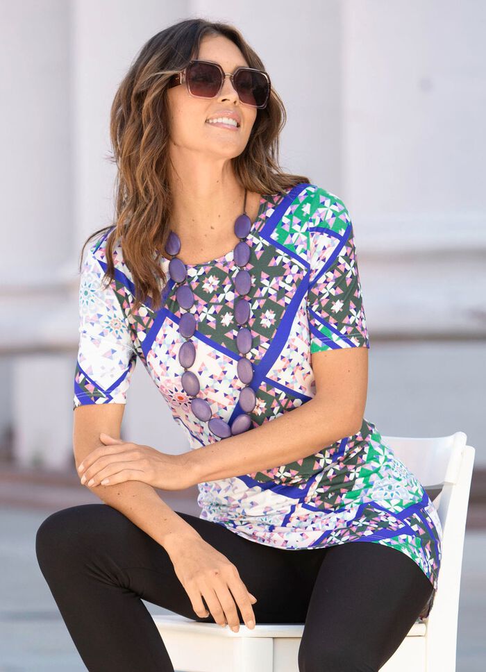 Lang shirt met ronde hals 