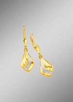 Glanzende oorbellen met diamant 