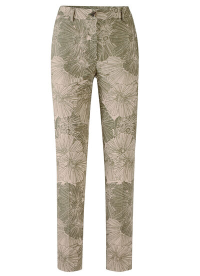 Broek met bloemendessin 